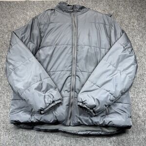 Whale Tail Puffer Coat Women's XL Gray Hooded Jacket Full Zip Winter‎ Outerwear